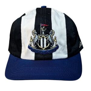 Vintage 90's Adidas Newcastle United Soccer Football EPL Strapback Hat Cap EUC